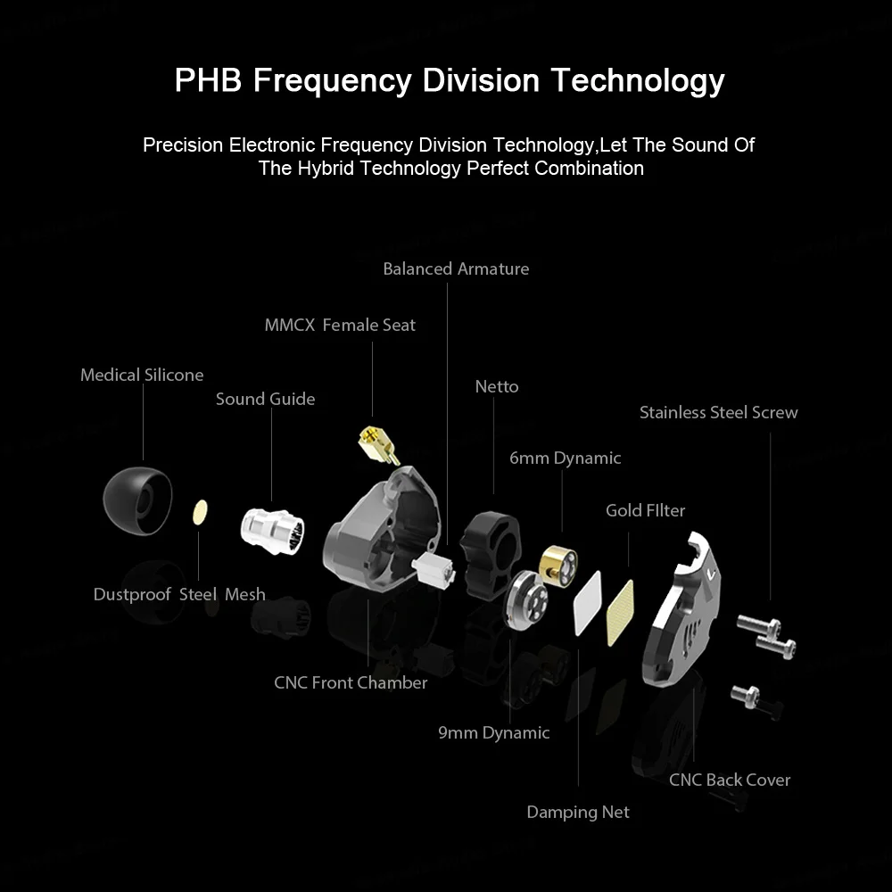 PHB EM023 2BA+ 2DD наушники-вкладыши гибридные HIFI Monito наушники металлическая гарнитура беговой спортивный наушник с микрофоном головная вилка