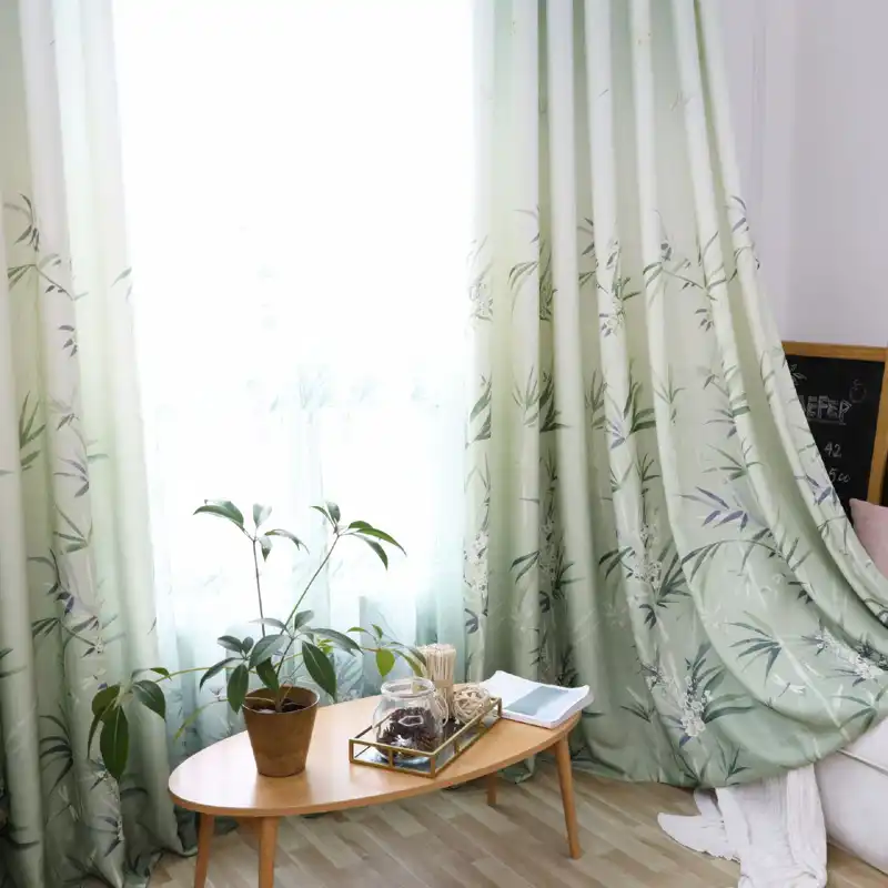 cortina de bambu gris semipersianas transparentes verdes ventanas modernas opacas sala de estar cortinas para dormitorio tratamiento de ventanas