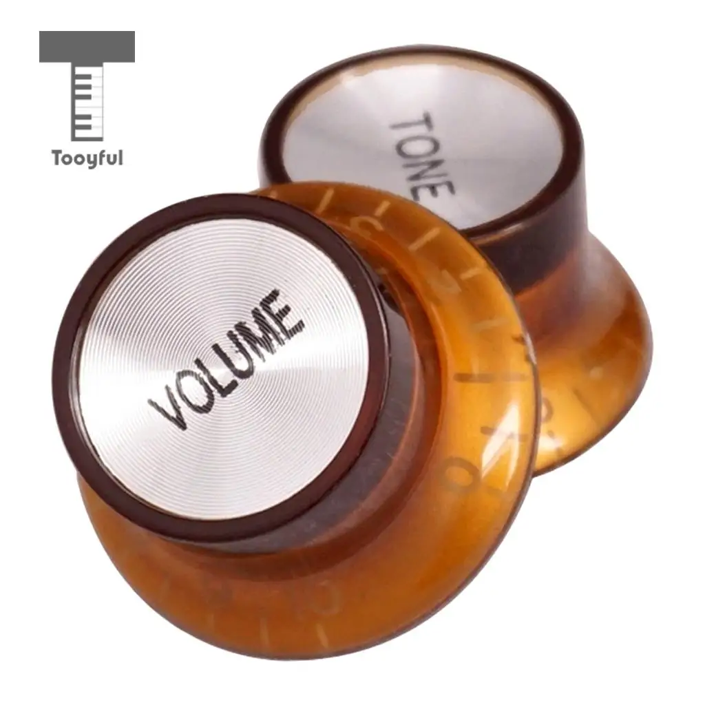 Tooyful 4Pcs Tone Volume Control Button Knob for Strat SQ Electric Guitar Bass