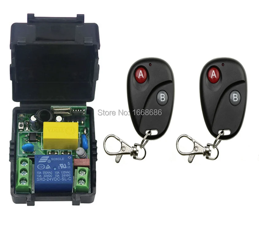 

New AC220V 1CH RF Wireless Remote Control Switch System Transmitter with Two-button Receiver Smart Home Switch