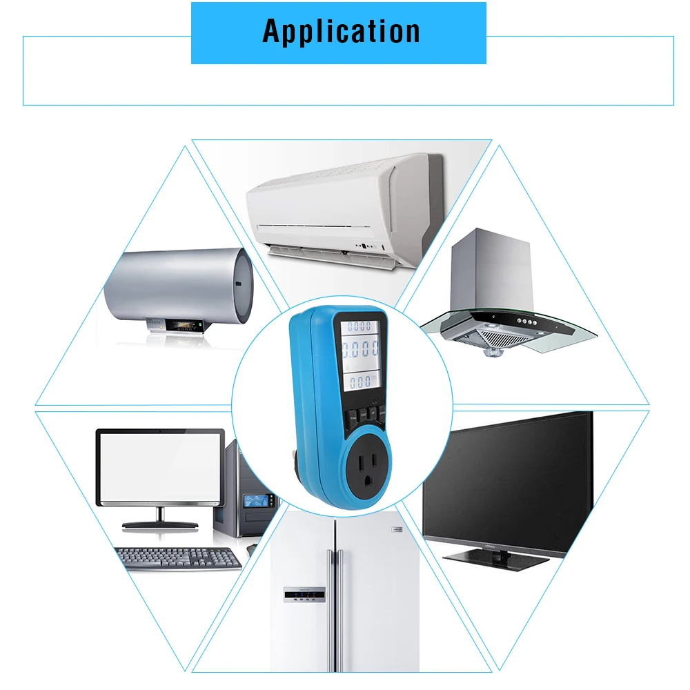 

2018 New Digital Power Meter Energy Meter Plug-in Socket Electric Monitor Meter LCD Socket Household Measuring Socket Analyzer