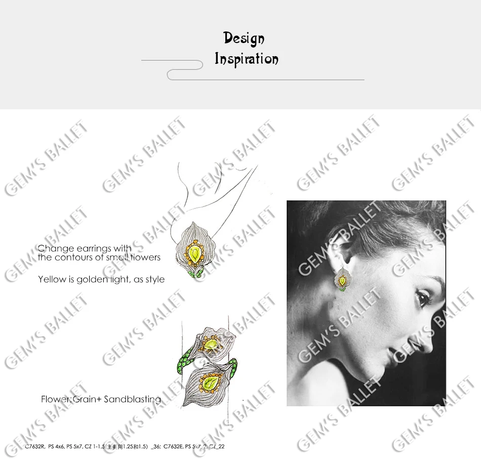 GEM'S BALLET 1.68Ct натуральный аметист Калла серьги в виде лилии 925 пробы серебряные Винтажные серьги-гвоздики ручной работы для женщин Brincos