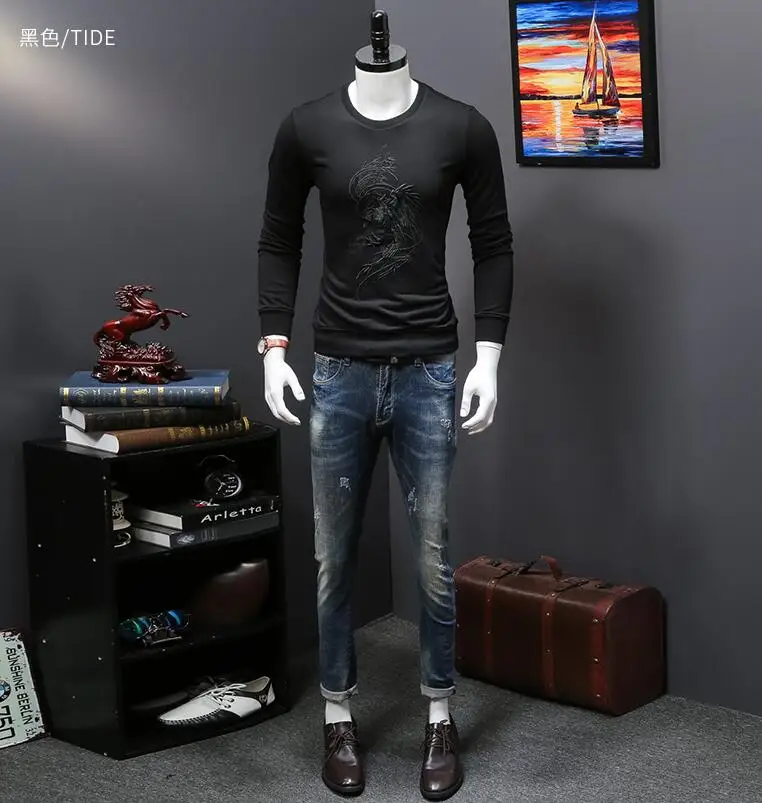 Новый осень-зима Толстовки Толстовка для Для мужчин 3D печать хип-хоп Sweatershirts
