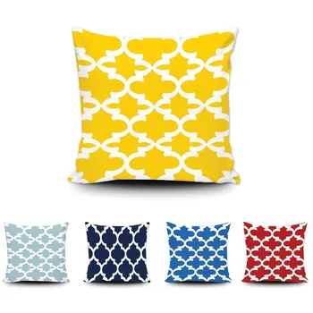 

Abstract Art Moroccan Tile Pattern Yellow White Throw Pillow Home Sofa Bed Decor Cushion Cover Custom Gift Cotton Pillow Case