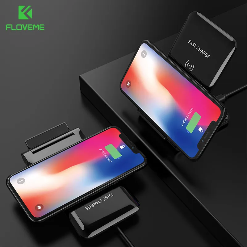 FLOVEME 10W Wireless Charger For iPhone X 8 XR XS Max Samsung Galaxy S9 S8 Plus Note 9 8 Qi Wireless Phone Charger Charging Pod FLOVEME 10W Wireless Charger For iPhone X 8 XR XS Max Samsung Galaxy S9 S8 Plus Note 9 8 Qi Wireless Phone Charger Charging Pod