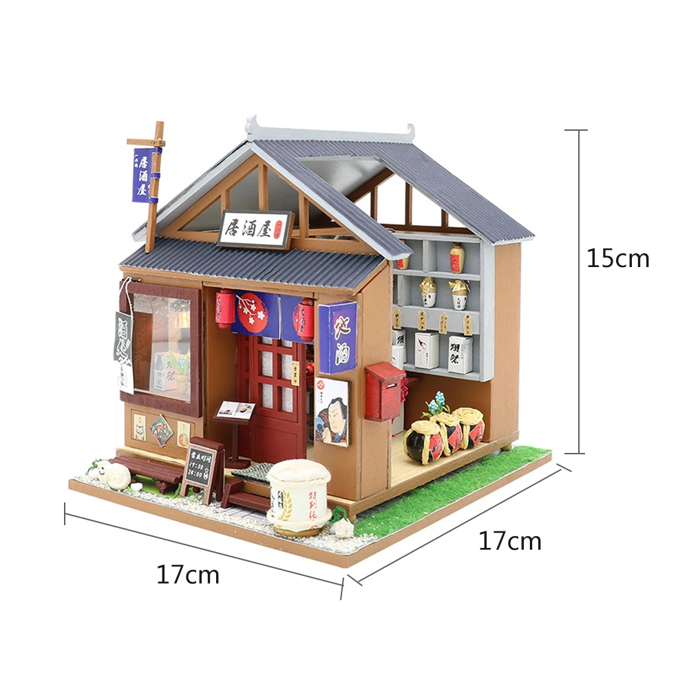 Сборка мини-японской таверны игрушка DIY кабина в японском стиле Izakaya кукольный домик без пылезащитного покрытия