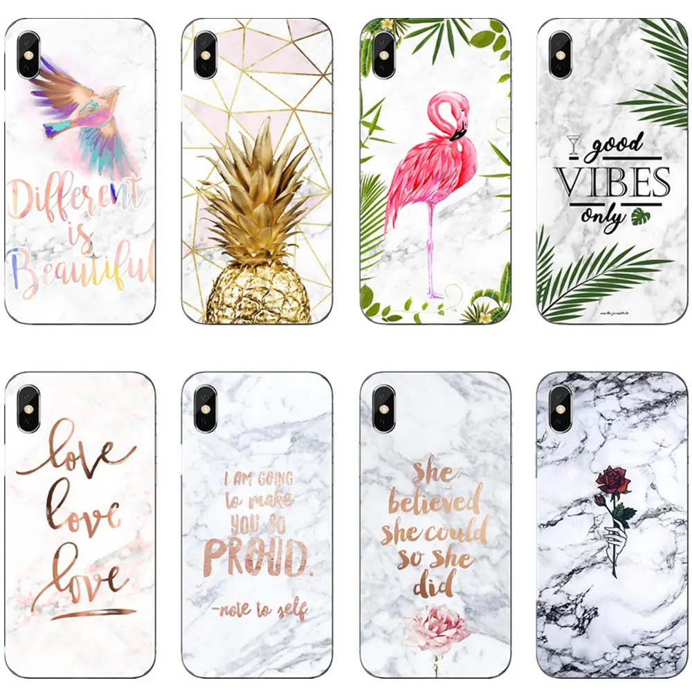 

Luxury marble-gold pineapple flamingo soft TPU printed back cover phone for iPhone Max XR XS X 5 5S 5SE 6 6S 7 8 6 plus 7 8 plus