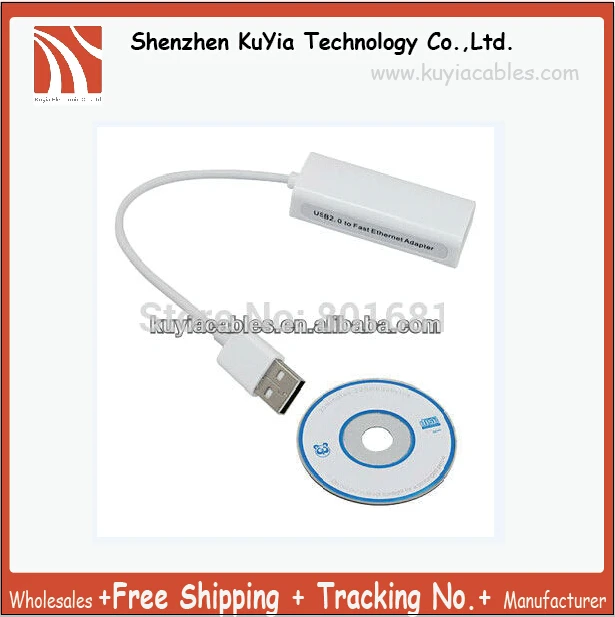 

KUYiA Free shipping+tracking number!! 5 pcs/lot New USB 2.0 Ethernet Network LAN Adapter Card 10/100 RJ45