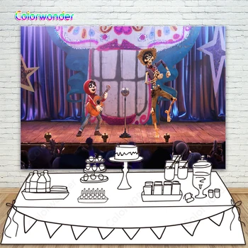 

Coco Movie Photography Backdrop Music Party Stage Children Birthday Banner Custom Photo Backgrounds Studio Backdrops P