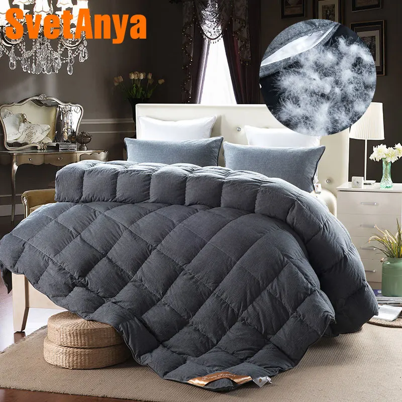 Luxury Duck Goose Down Duvet Comforter Solid Quilting Winter