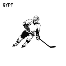 QYPF 13cm * 9.cm Ice Hockey Sport Auto Styling Mode Auto Fenster Aufkleber Schwarz Silber S2-0465