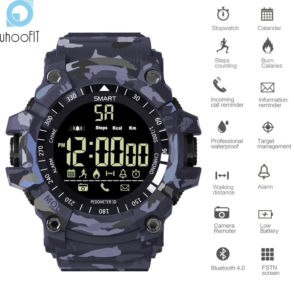 

UHOOFIT Bluetooth Smart watch Sport Pedometer waterproof IP67 Sport digital smartwatch Relogio Masculino For ios Android Phone
