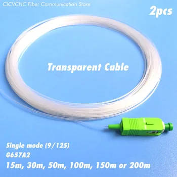 

2 pcs Transparent Cable (TAC)- SC/APC Pigtail-SM (OS2)-G657A2-Bend Insensitive Fiber-Invisible Optical Cable