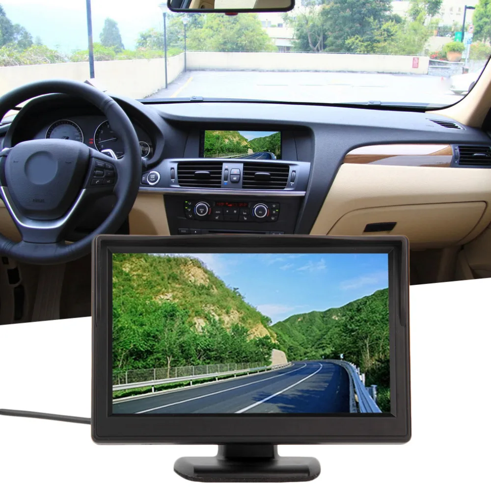 HD 800*480 автомобиля TFT ЖК-дисплей монитор 5 дюймов монитор автомобиля электронный Экран 2ch видео с камеры заднего вида автомобиля оборудование