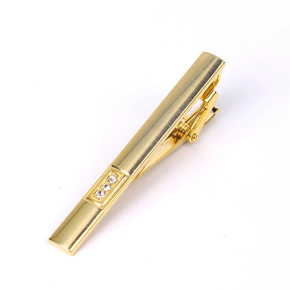 Men’s Tie Pins Metal Crystal Gold
