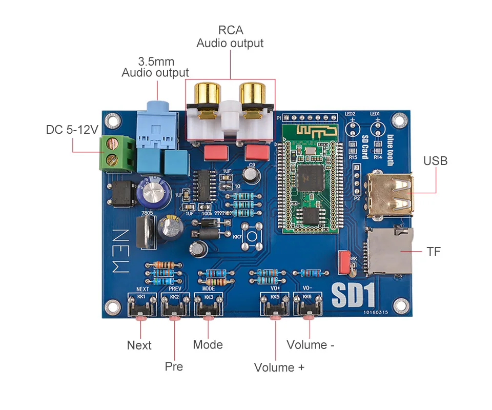 AIYIMA Bluetooth цифровой декодер плеер WAV APE FLAC без потерь декодирование ies ES9023 ЦАП USB SD для домашнего кинотеатра аудио усилитель