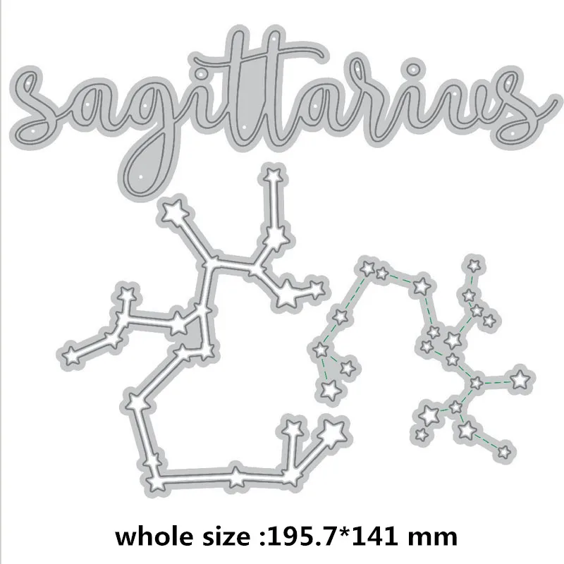 Созвездие зодиака с логотипом набор штампов для резки металла для скрапбукинга и бумага для изготовления открыток ремесленные штампы Новинка - Цвет: 04 Sagittarius