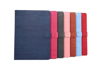 

Luxury Wood Grain Style PU Leather Cover with Stand for New iPad 9.7 2017 Smart Wake Up Sleep Flip Case + Stylus Pen