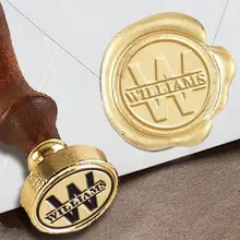 Персонализированные пользовательские Воск печать штамп с именем на " die-#335 раз в римском стиле шрифт с именем и начальный