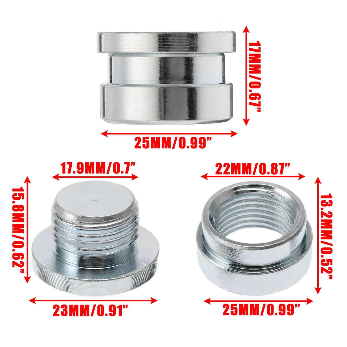 2Pcs/Set O2 Oxygen Sensor Stepped Mounting Boss And Plugs M18 X 1.5 Oxygen Sensor Fittings Steel Weld Bung Accessories