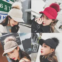 Корейская версия студенческой шерстяной вязанной шерстяной шапки Корейская свободная осенняя и зимняя теплая бейсбольная кепка с утиным язычком чемпионы