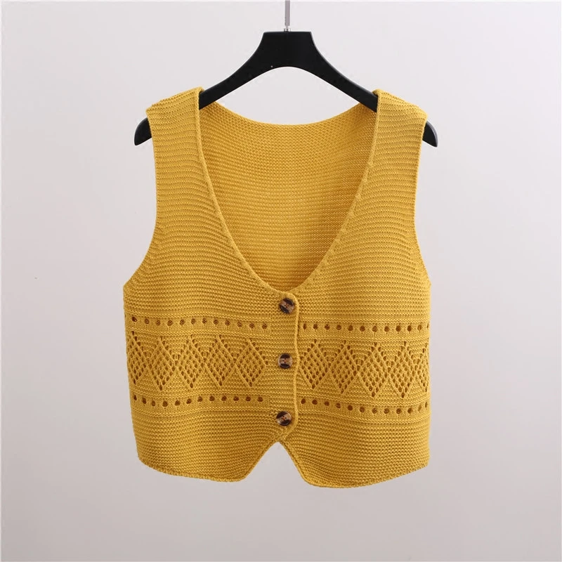 

Knitted Pullover Women Sweater Short Vest 2019 New Autumn Spring Harajuku Sleeveless Jacket Student Waistcoat Loose Ladies Vest