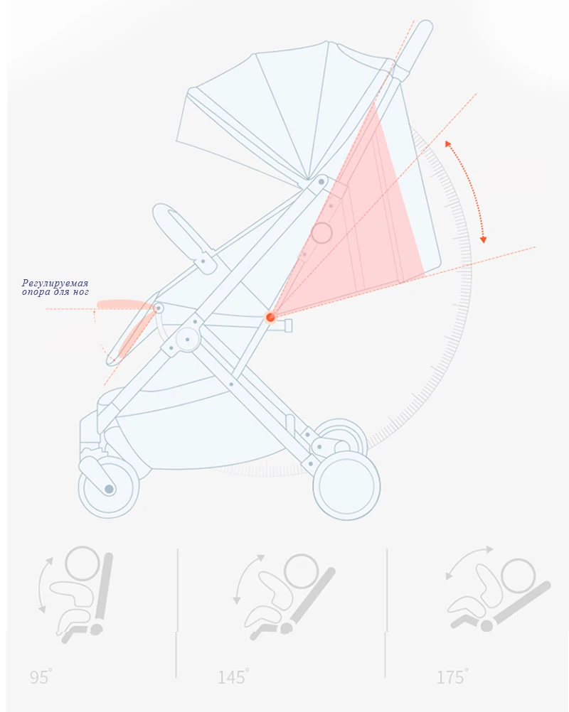 Top KUBEEN&Baby Bum lightweight baby stroller folding portable baby carriage trolley summer and winter Black frame 6