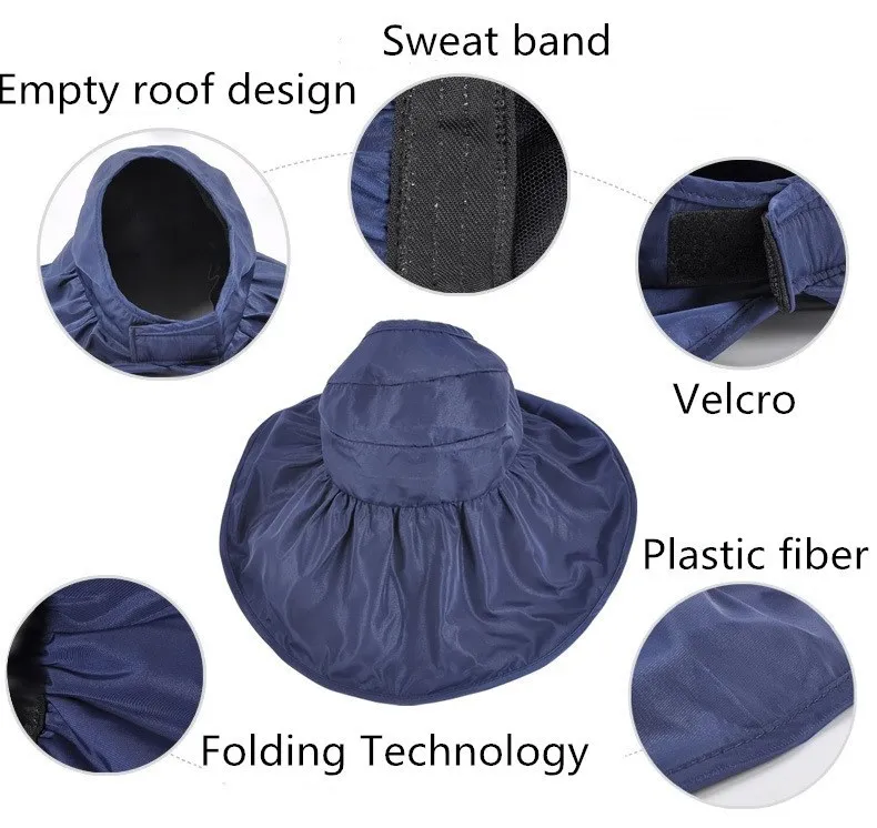 2019 Горячие Для женщин летнее солнце Шапки жемчуг Packable шляпа, солнцезащитный козырек с большими головами широкий пляжный навес
