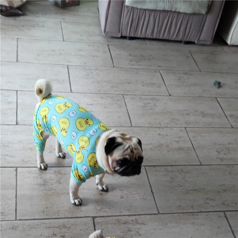 Милые пижамы для собак с уткой, хлопковая одежда для маленьких собак, чихуахуа, Йоркский Бишон, костюм для мопса, одежда для щенков, комбинезон для собак, Прямая поставка