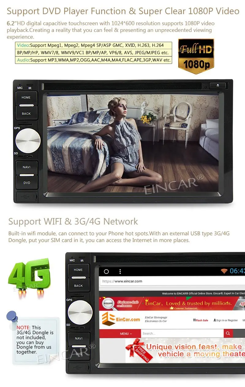 Cheap 2 din Wifi Mirrorlink Android 7.1 Car Audio Stereo in Dash Car DVD Player HD Video Unit with GPS Navigation Free Back Camera 2