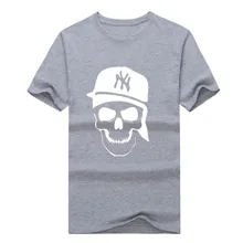 2017 männer Oberseiten-stück beliebte new york tod schädel aufkleber aufkleber Fan T-Shirt t-shirt männer design herren Yankees hemd