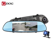 car dvr camera rear view mirror 6.5″ LCD two split view display screen G-sensor motion detection loop recording parking radar