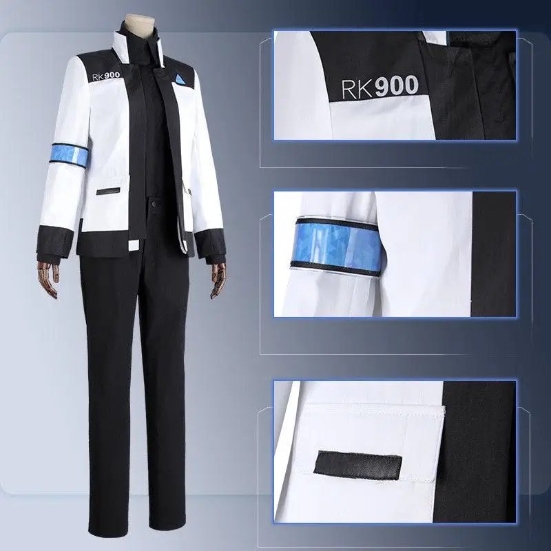Игра Детройт: стать человеком Коннор 900 Cos RK900 агент Костюм Униформа женщина косплей костюм куртка рубашка брюки индивидуальный заказ