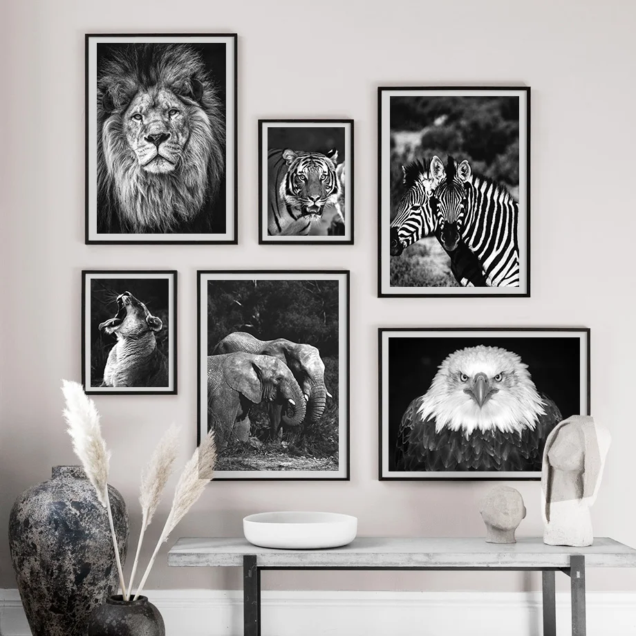 

Lion Tiger Leopard Elephant Nordic Posters And Prints Animal Wall Art Canvas Painting Wall Pictures For Living Room Home Decor