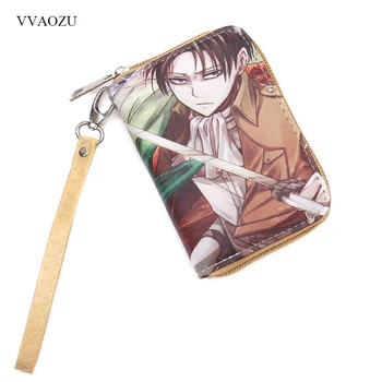 

Attack on Titan Cartoon Purse Shingeki no Kyojin Scouting Legion Zipper Wallet Cards Holder Purse Kids Gift