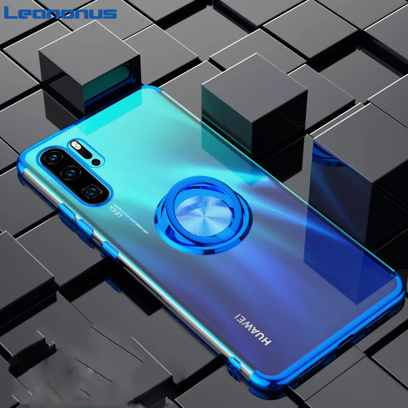 

Metal Ring Holder Case For Huawei Mate 20 Pro 20 Lite Case Plated Frame Cover For Huawei Y9 2019 Nova 4 4e 3e P Smart 2019 Coque