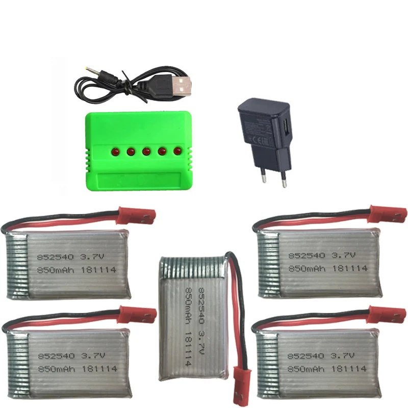 

5pcs Battery For MJX R/C X400 X500 X800 HJ819 X25 Battery JST 902540 3.7V 800mAh Lipo With USB Charger Set For Quadcopter Parts
