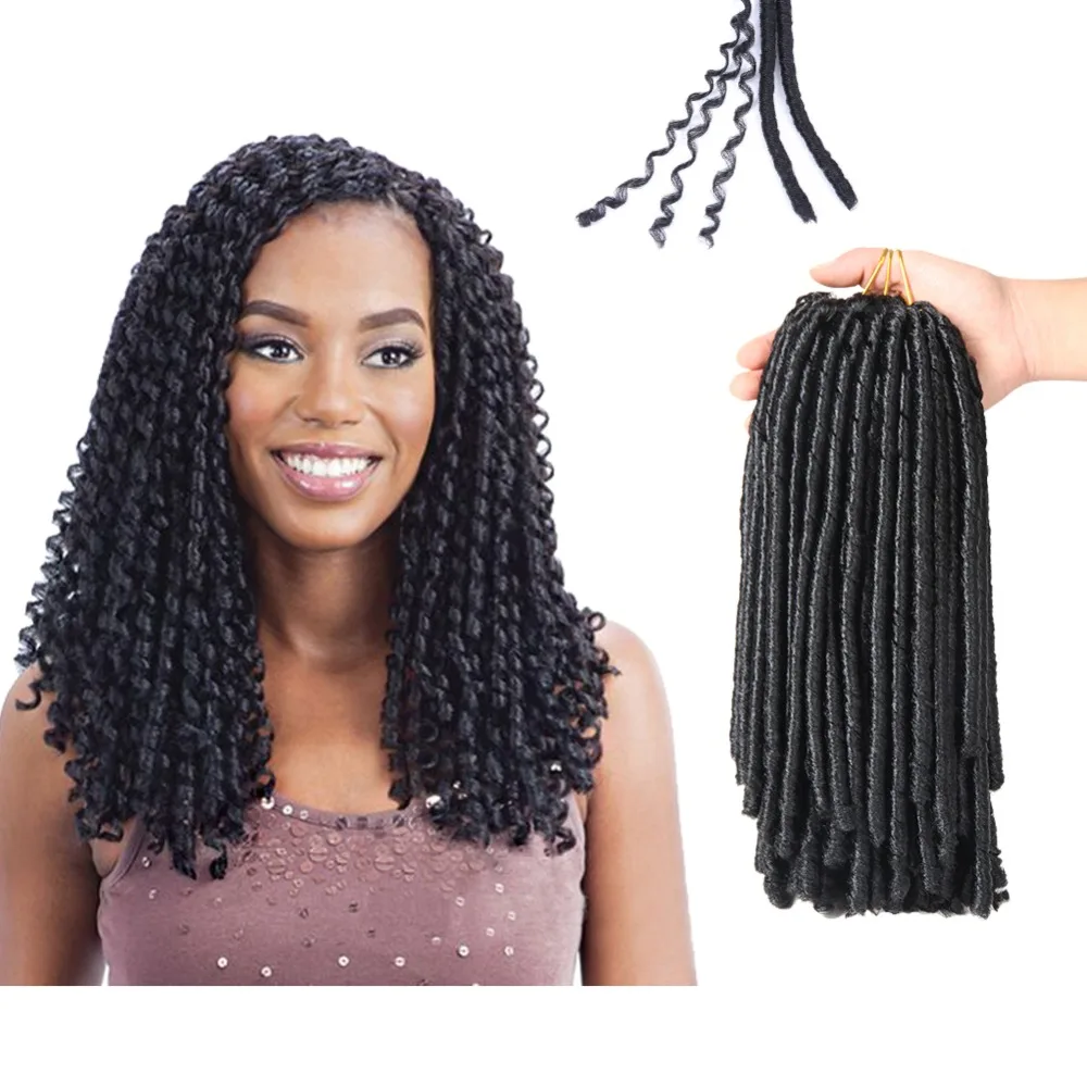 

SAMBRAID Soft Dreadlocks Crochet Braids 14 inches Synthetic Braiding Hair 30 Roots Crochet Hair Extensions For Women