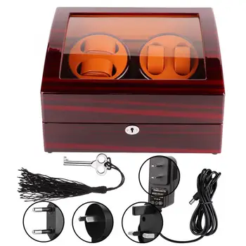 

4 Slot Automatic Watch Winder Case Mechanical Wristwatch Rotate Box 100-240V High Quality US EU AU UK Plug Watch Display Winder