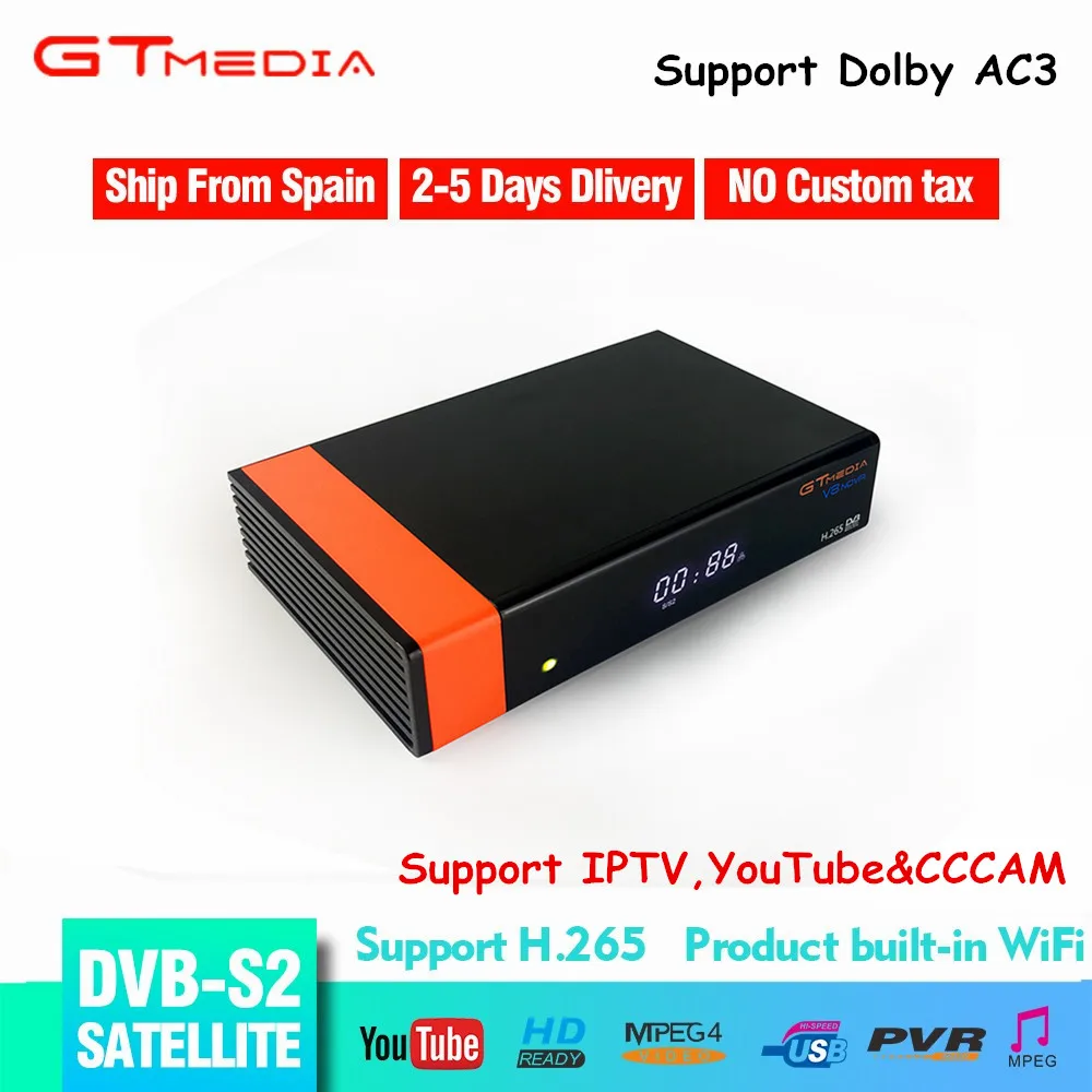 

GTMEDIA Spain Free Shipping DVB S2 V8 Nova Satellite TV Receievr H.265 HD 1080p Support BissKey CCCAM IPTV DVB S2 V8 Set Top Box