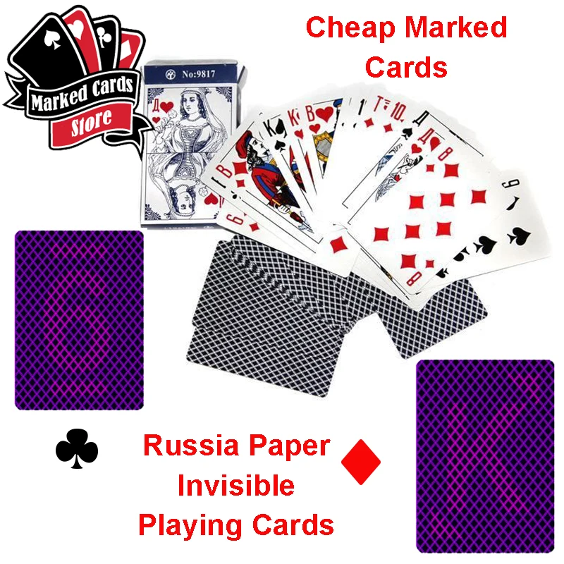 10 колод Россия бумажные игральные карты для перспективных солнцезащитных очков и инфракрасных контактных линз дешевле, чем пластиковые карты
