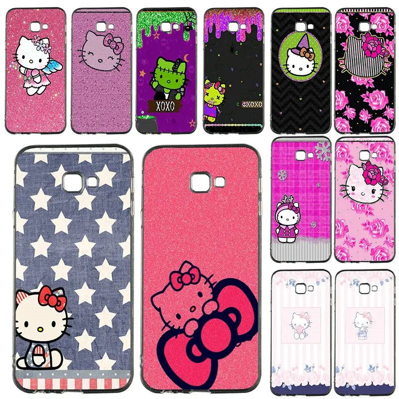 

For Samsung Galaxy A3 A5 A7 J1 J2 J3 j4 J5 J6 J7 J8 2016 2017 2018 Shell Soft Silicone Phone Cases Cute Kawaii Cat Hello Kitty