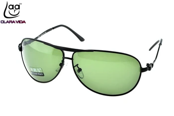 

2019 = Clara Vida= Custom Made Nearsighted Minus Prescription Large Pilot Wave Temple Designers Polarized Sunglasses -1 To -6