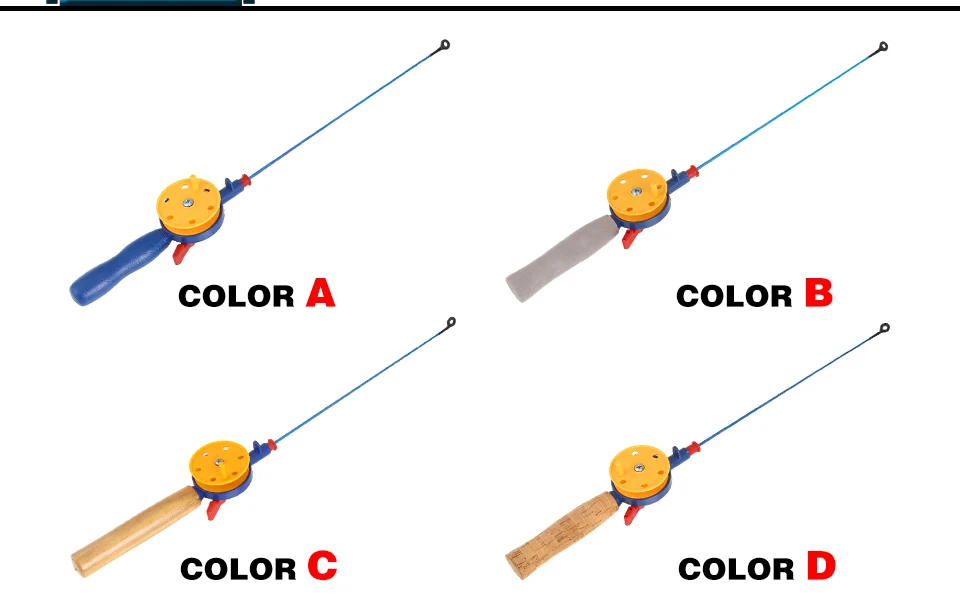 Удочка для подледной рыбалки YTQHXY, 1 секция, удочки с катушкой, 42 см/45 см/43,5 см/43,5 см, мини-зимняя ледяная удочка, рыболовные снасти WQ443