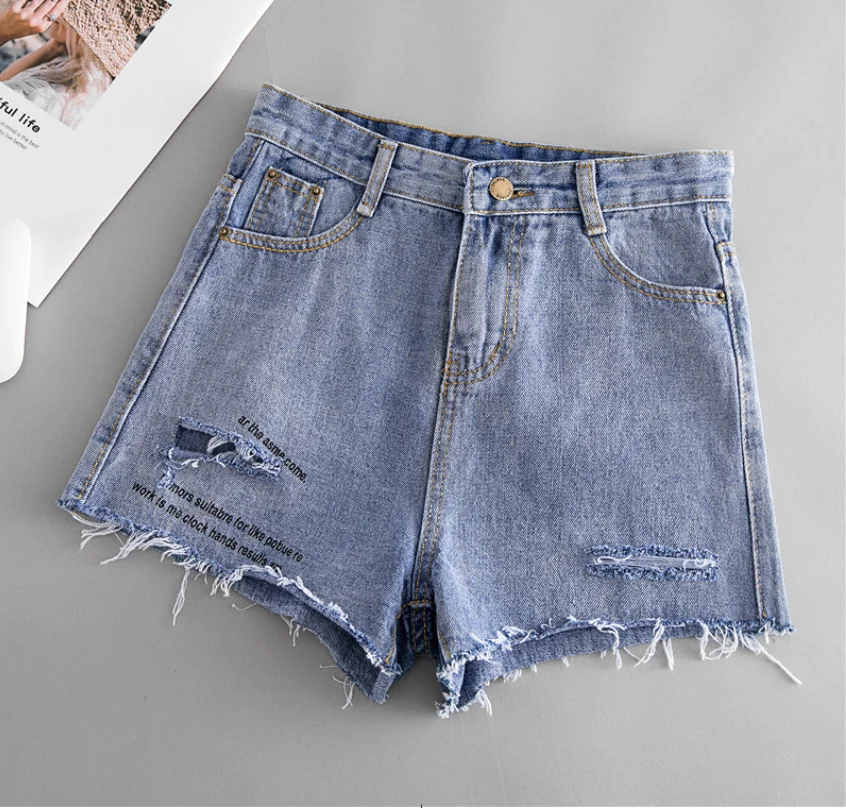 Summer Shorts Women Fashion Large size Denim Shorts New Button Zipper