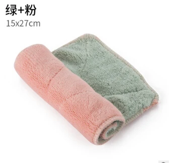 green pink 1 шт сверхвпитывающая микрофибра кухонная ткань для посуды высокое-эффективная посуда домашнее полотенце для уборки кухонные инструменты Гаджеты - Цвет: green pink
