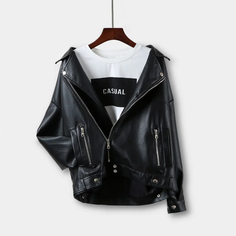 

Short paragraph Women Leather Jacket 2019 New Fashion Large size Solid color Spring Autumn Women Leather & Suede Jacket NUW79