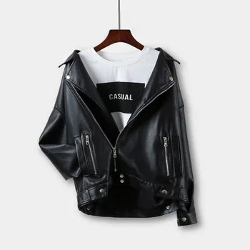 

Short paragraph Women Leather Jacket 2020 New Fashion Large size Solid color Spring Autumn Women Leather & Suede Jacket NUW79