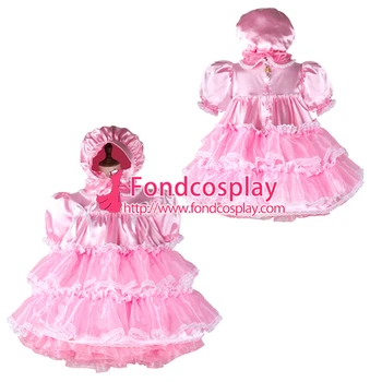 

Adult baby sissy maid satin-Organza dress lockable Tailor-made[G2363]