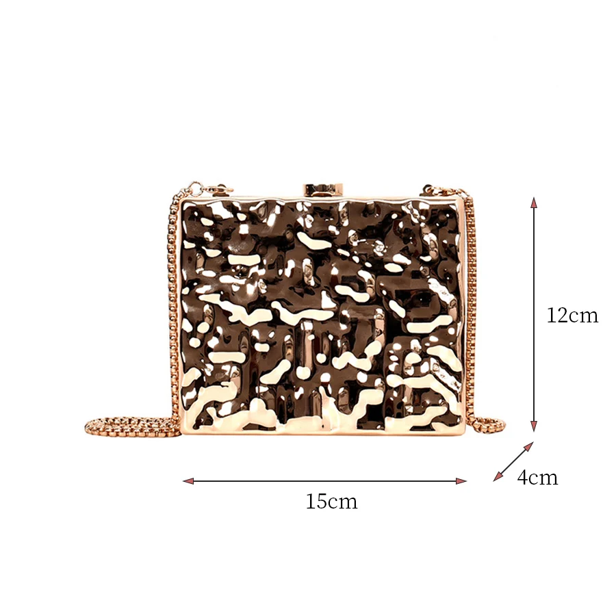 Модные вечерние сумки в металлической коробке женские дизайнерские через плечо